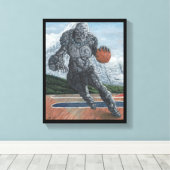 Golem Spelen Basketbal Fantasy Art Canvas Print (Insitu (Houten vloer))