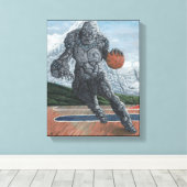 Golem Spelen Basketbal Fantasy Art Canvas Print (Insitu (Houten vloer))