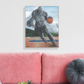 Golem Spelen Basketbal Fantasy Art Canvas Print (Insitu (Woonkamer))