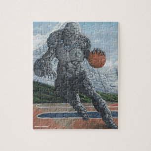 Golem spelen Basketbal Kleine Fantasy Puzzel