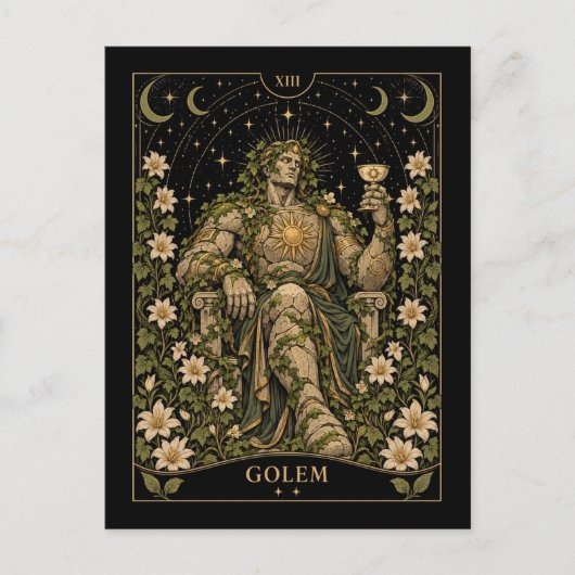 Golem, Starlit Tarot Kunst Briefkaart (Voorkant)