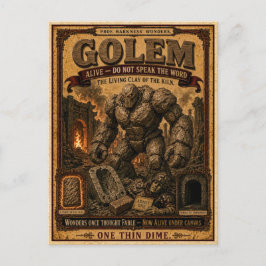 Golem, Vintage Circus Monster Briefkaart