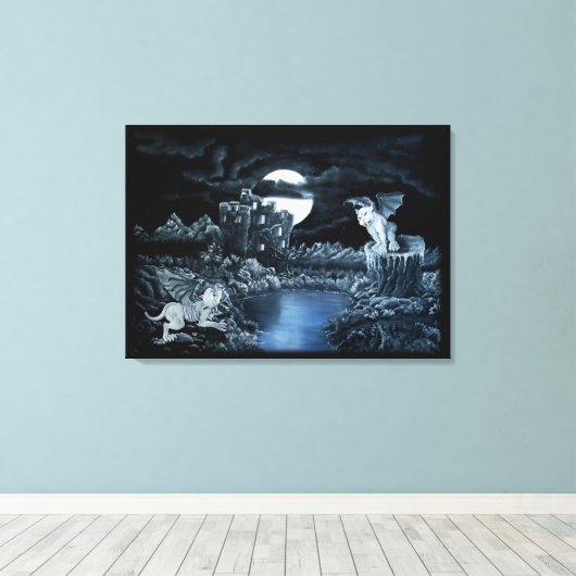 Golem vs Dolem District Fight Canvas Afdruk (Insitu (Houten vloer))