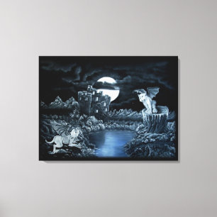 Golem vs Dolem District Gevecht Canvas Afdruk