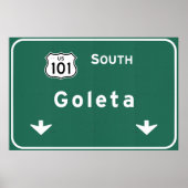 Goleta California US-101 South Interstate - Poster (Voorkant)