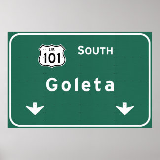 Goleta California US-101 South Interstate - Poster