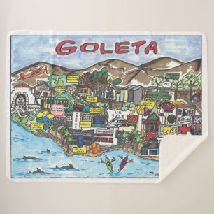 Goleta Map Sherpa Blanket Deken