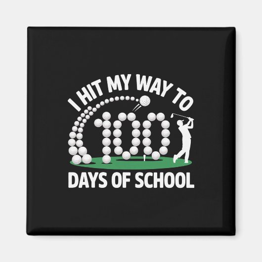 Golf 100 dagen school grappige leraar student 100t magneet (Voorkant)