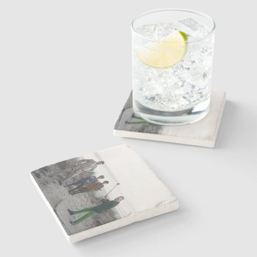 Golf 1907 II Stenen Onderzetter (Zijkant)