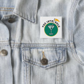golf 19e hole drinktijd humor vierkante button 5,1 cm (In situ)