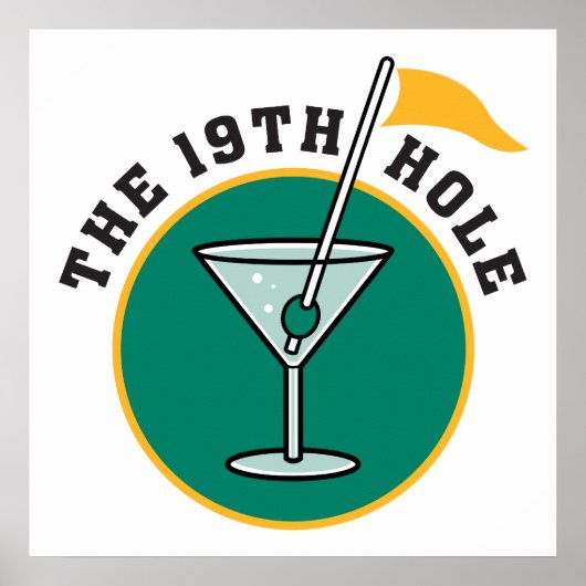 golf 19th hole drink time humor poster (Voorkant)