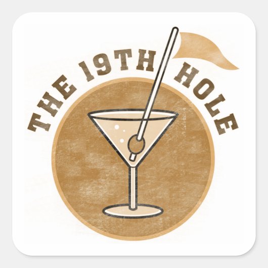 Golf 19th Hole T-shirts en cadeautjes Vierkante Sticker (Voorkant)