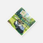 Golf 1 e verjaardag met golfkar op Putting Green Servet (Hoek)