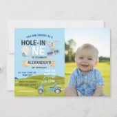 Golf 1e Hole-in-One Foto Verjaardagsfeest Jongen Kaart (Voorkant)