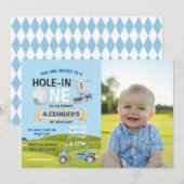 Golf 1e Hole-in-One Foto Verjaardagsfeest Jongen Kaart (Voorkant / Achterkant)