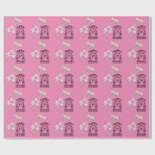 Golf 1e verjaardag 1 jaar oud meisje golfer roze cadeaupapier (Vlak)