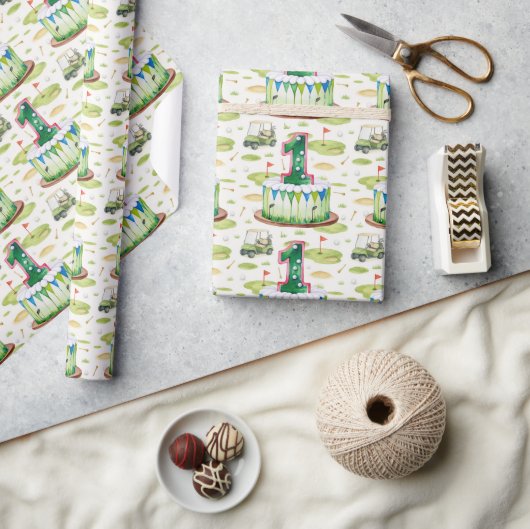 Golf 1e verjaardag 1 jaar oude golfer nummer 1 cadeaupapier (Crafts)