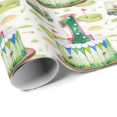 Golf 1e verjaardag 1 jaar oude golfer nummer 1 cadeaupapier (Rol Hoek)