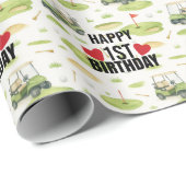 Golf 1e verjaardag 1 jaar oude golfer nummer 1 cadeaupapier (Rol Hoek)