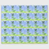 Golf 1e verjaardag een jaar oud Dinosaur is golfen Cadeaupapier (Vlak)