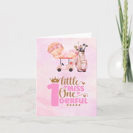 Golf 1e verjaardag een jaar oud golfer roze (Voorkant)