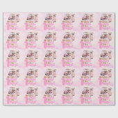 Golf 1e verjaardag een jaar oud golfer roze cadeaupapier (Vlak)