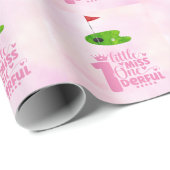 Golf 1e verjaardag een jaar oud golfer roze cadeaupapier (Rol Hoek)