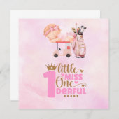 Golf 1e verjaardag een jaar oud golfer roze kaart (Voorkant / Achterkant)