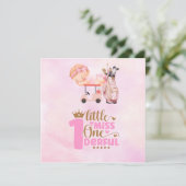 Golf 1e verjaardag een jaar oud golfer roze kaart (Staand voorkant)