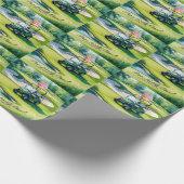 Golf 1e verjaardag een jaar oude golfer cadeaupapier (Hoek)