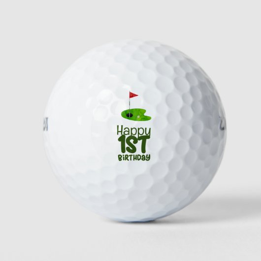 Golf 1e verjaardag een jaar oude golfer golfballen (Voorkant)