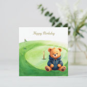 Golf 1e verjaardag één jaar oude golfer kaart (Staand voorkant)