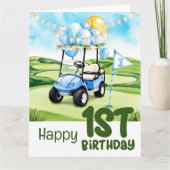 Golf 1e verjaardag één jaar oude golfer kaart (Voorkant)