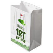 Golf 1e verjaardag een jaar oude golfer medium cadeauzakje (Voorkant Gekanteld)