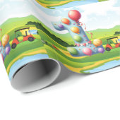 Golf 1e verjaardag een jaar oude golfer met winkel cadeaupapier (Rol Hoek)