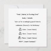 Golf 1e Verjaardag golfer is het draaien van een Kaart (Achterkant)