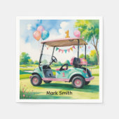 Golf 1e Verjaardag golfer is het draaien van een Servet (Voorkant)