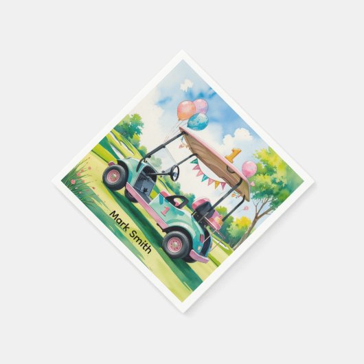 Golf 1e Verjaardag golfer is het draaien van een Servet (Hoek)