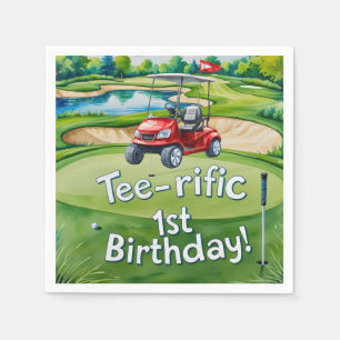 Golf 1e Verjaardag golfer is het draaien van een Servet