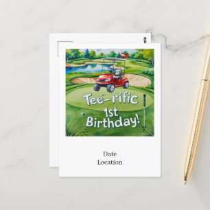 Golf 1e verjaardag golfer wordt één briefkaart