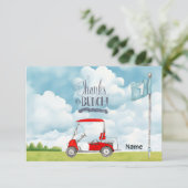 Golf 1e verjaardag golffeest bedankkaart (Staand voorkant)