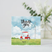 Golf 1e verjaardag golffeest bedankkaart (Staand voorkant)