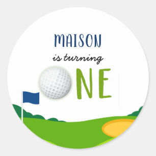 Golf 1e verjaardag Hole In One Par-tee Ronde Sticker