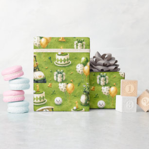 Golf 1e verjaardag Laten we Par-Tee vieren Cadeaupapier