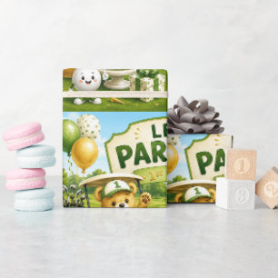 Golf 1e verjaardag Laten we Par-Tee vieren Cadeaupapier