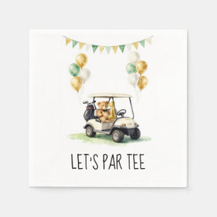 Golf 1e verjaardag Laten we Par Tee vieren Servet