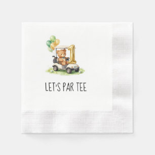Golf 1e verjaardag Laten we Par Tee vieren Servet