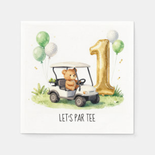 Golf 1e verjaardag Laten we Par Tee vieren Servet