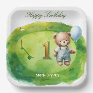 Golf 1e verjaardag met als thema Putting Green Papieren Bordje