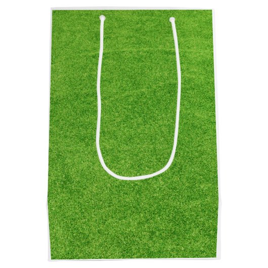 Golf 1e verjaardag met golfvlag op groen medium cadeauzakje (Achterkant)